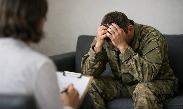 Участник СВО получает психологическую помощь